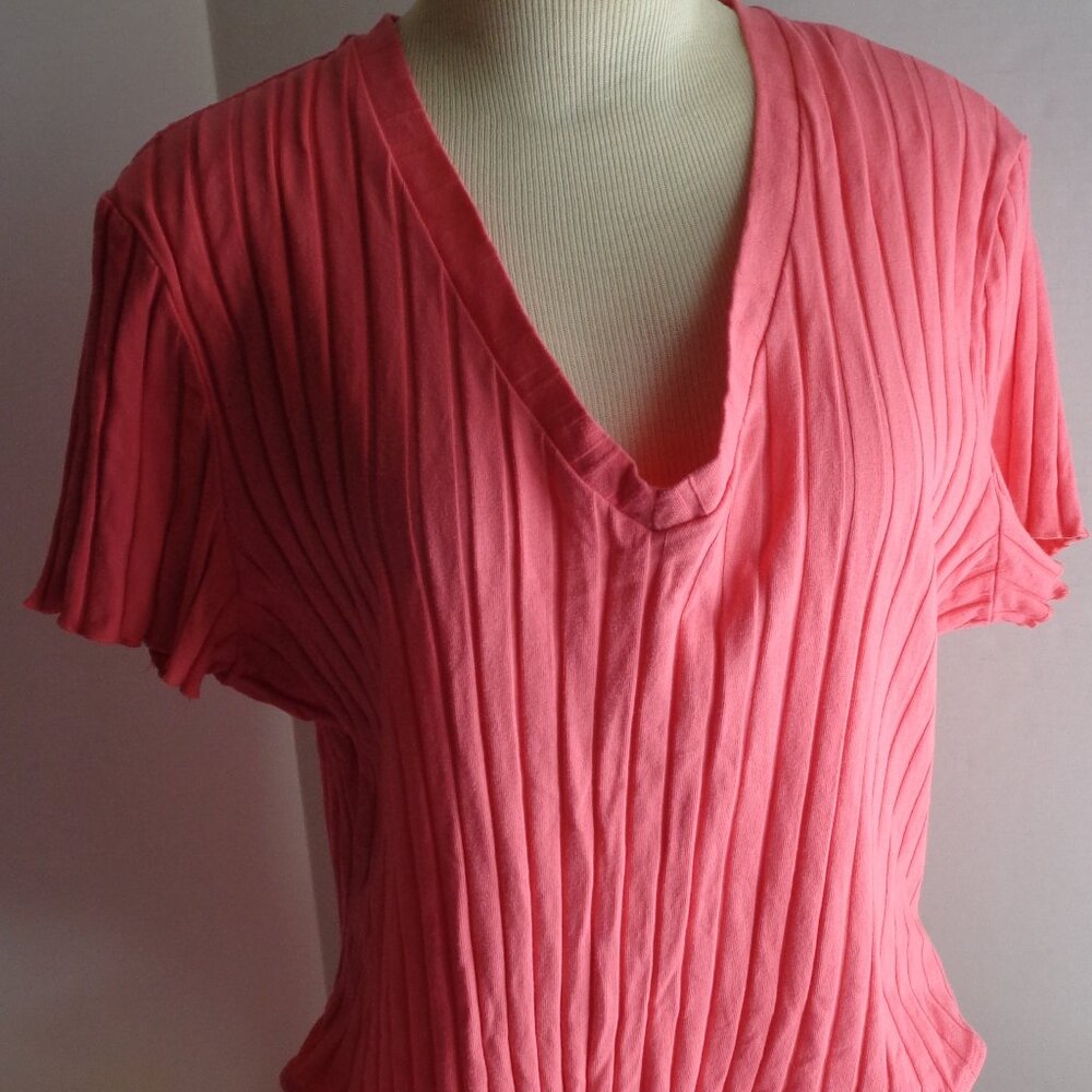 SHEIN Curve Bodysuit 4XL Short Sleeve Peachy Pink Ribbed NWOT (Q)
